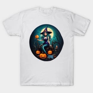 Full Moon Mermaid Witch T-Shirt